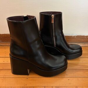 Faux leather ankle boots